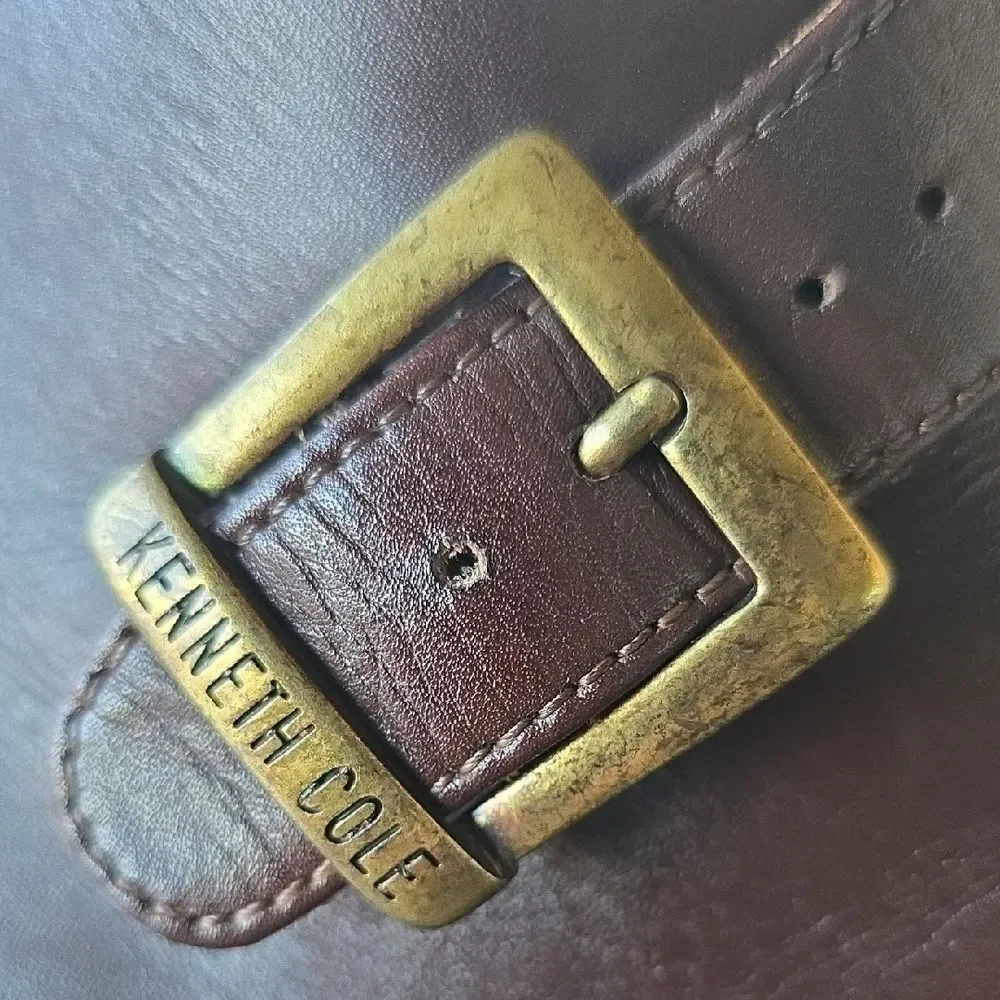 Kenneth Cole Brown Leather Chukka Boots with Buckle